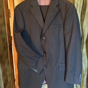 Charcoal Pinstriped Billy London UK Suit Jacket and Slacks